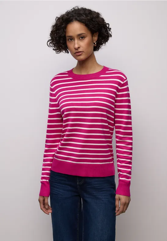 Gestreifter Pullover magenta dream