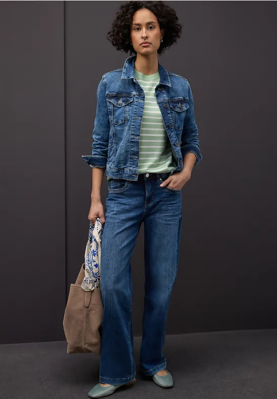 Gestreifter Pullover pale mint green