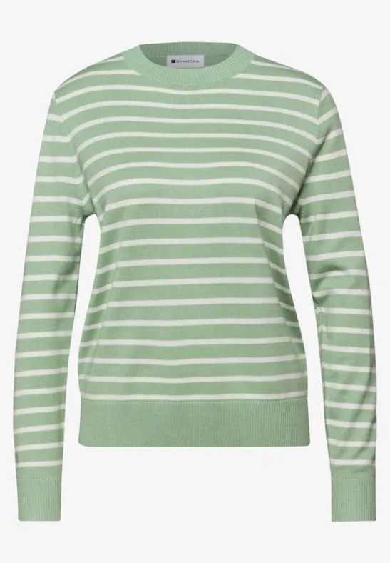 Gestreifter Pullover pale mint green