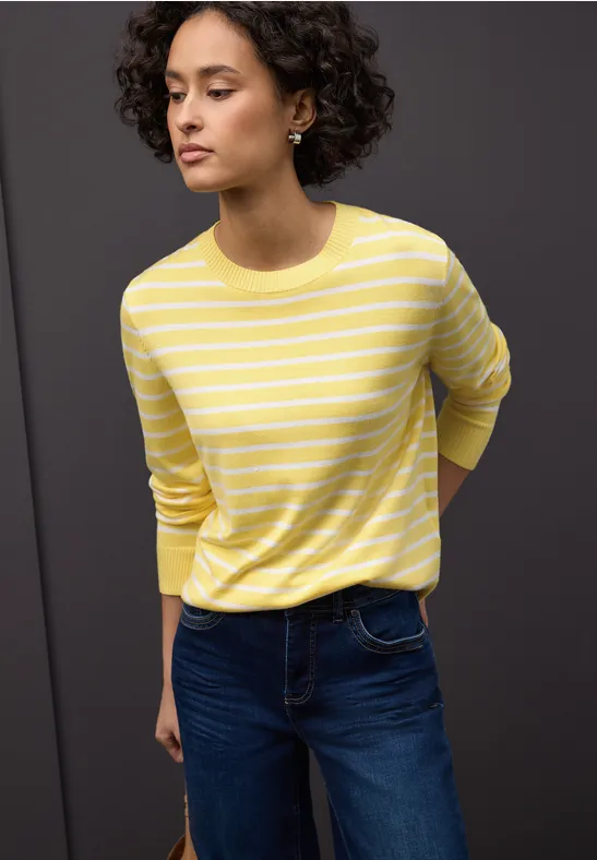 Gestreifter Pullover bloom yellow
