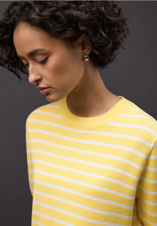 Gestreifter Pullover bloom yellow