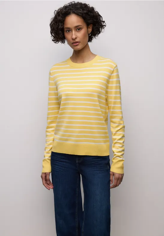 Gestreifter Pullover bloom yellow