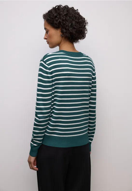 Gestreifter Pullover mediterra green