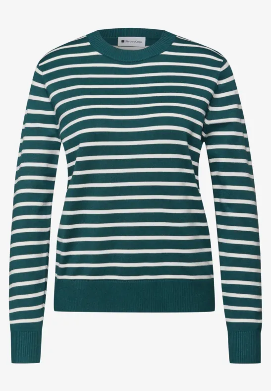 Gestreifter Pullover mediterra green