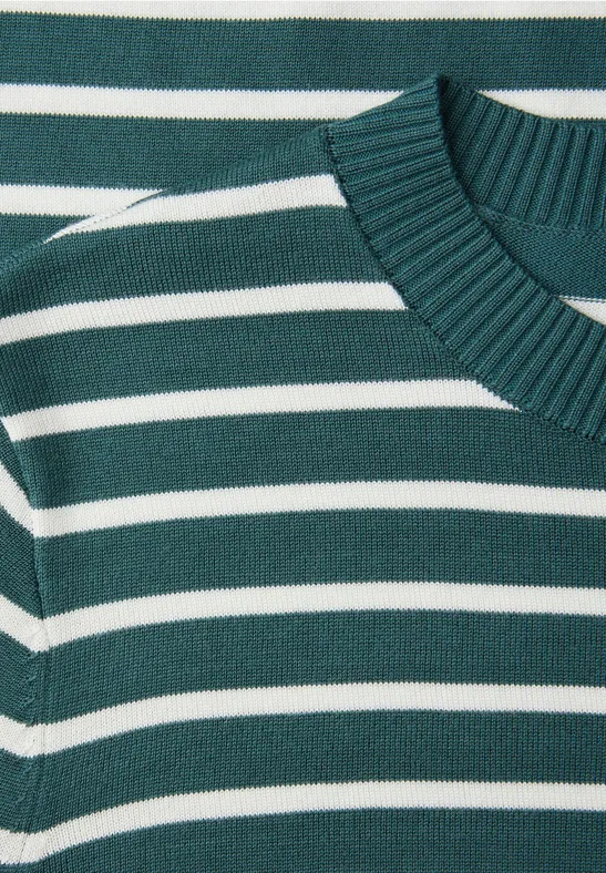 Gestreifter Pullover mediterra green