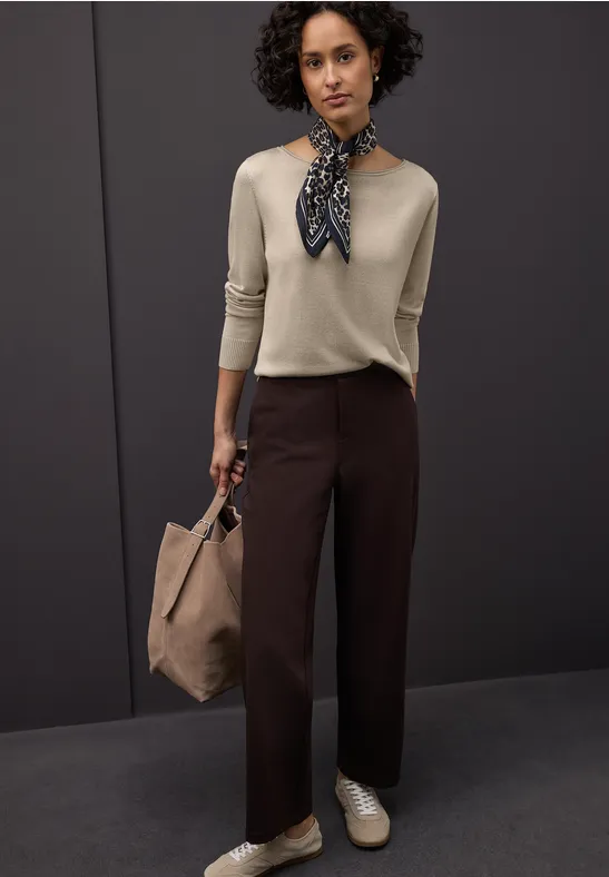 Basic Pullover cotton beige