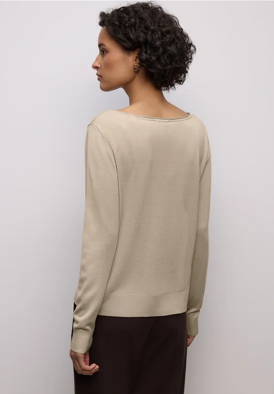 Basic Pullover cotton beige