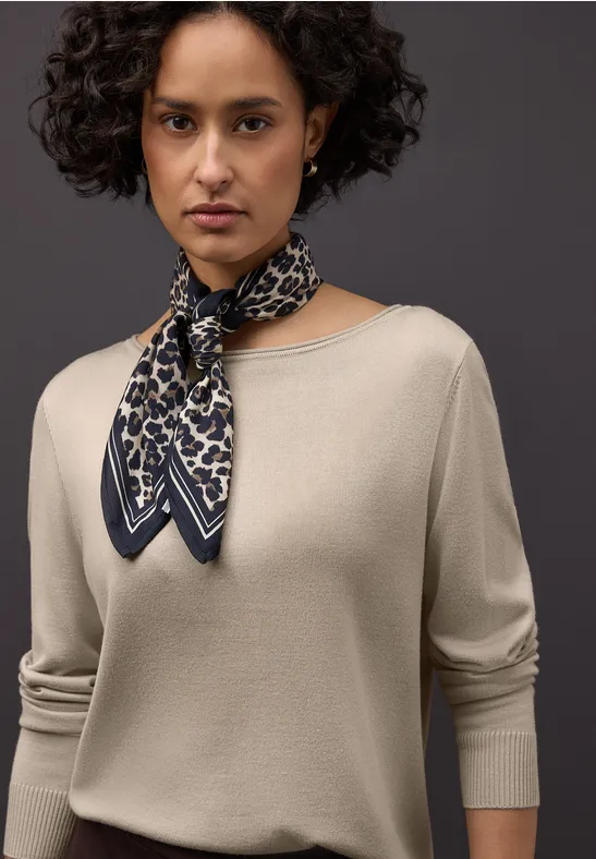 Basic Pullover cotton beige