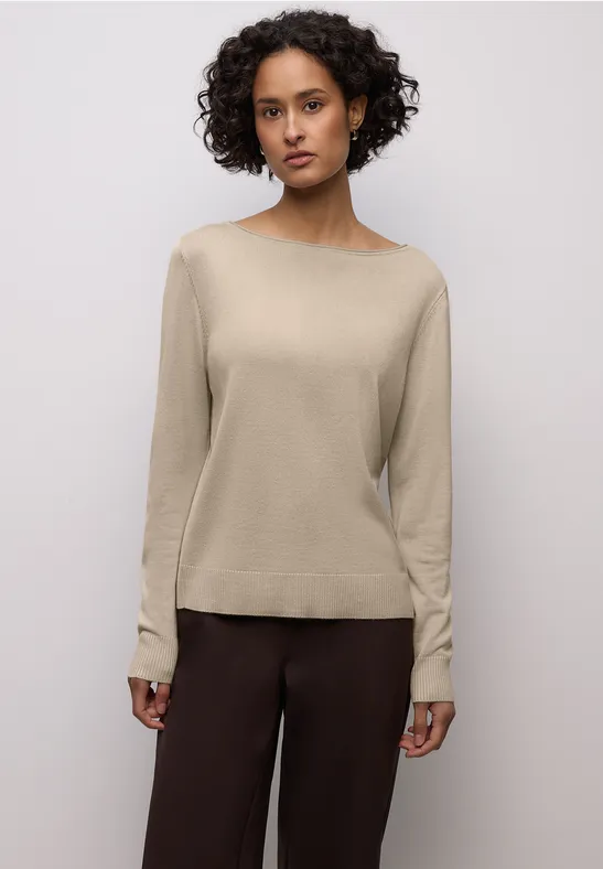 Basic Pullover cotton beige
