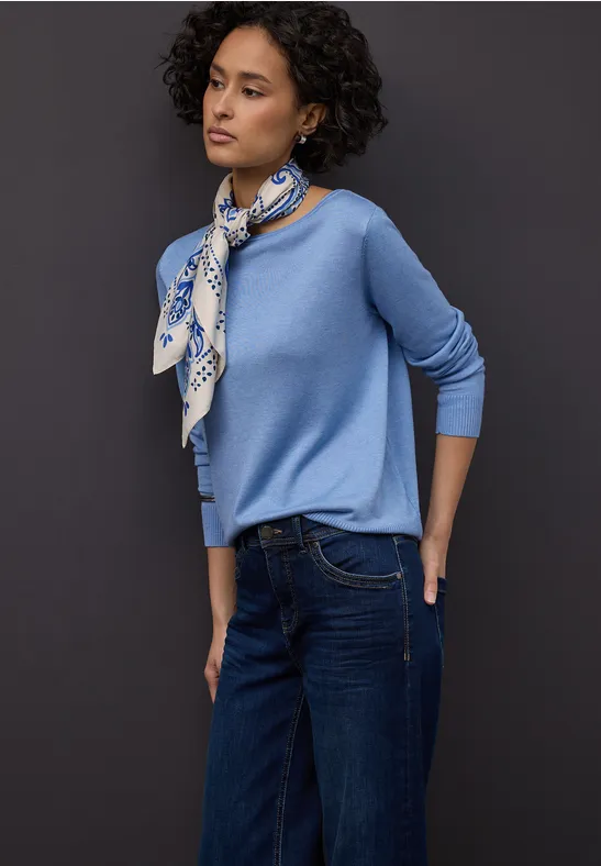 Basic Pullover bonnet blue mel.