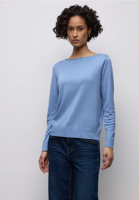 Basic Pullover bonnet blue mel.