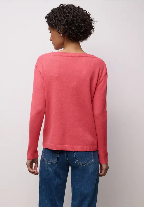 Pull basique doux striking coral