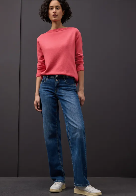 Pull basique doux striking coral