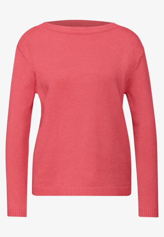 Pull basique doux striking coral