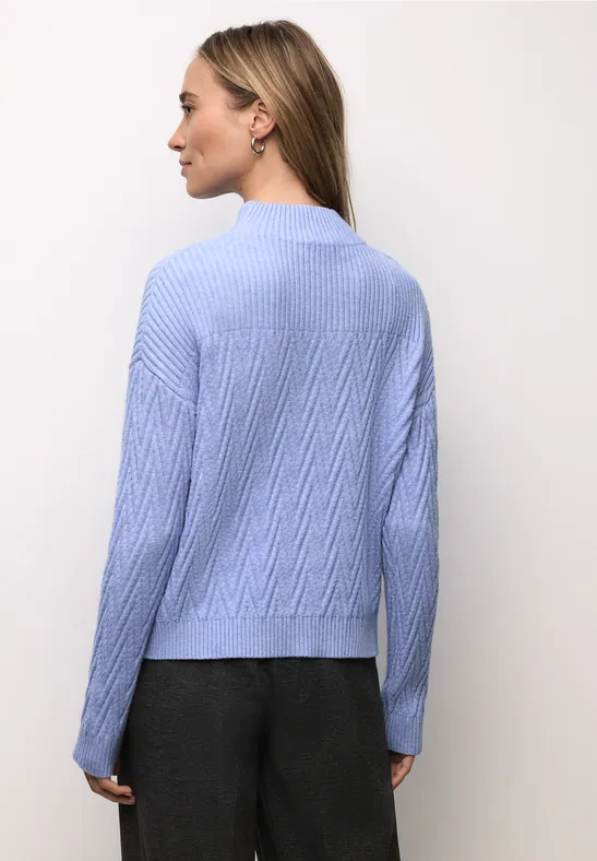 Pullover mit Strukturmix frosted blue mel.