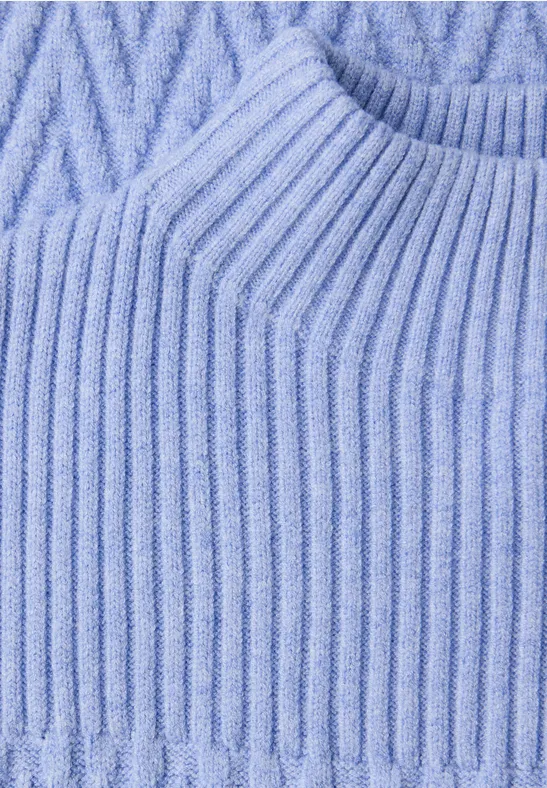 Pullover mit Strukturmix frosted blue mel.