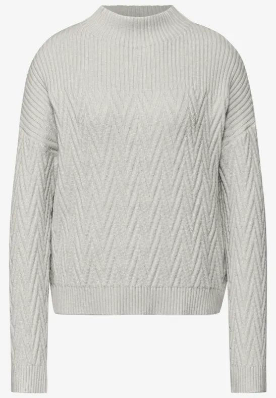 Sweter z mieszanką struktur pelican grey mel.