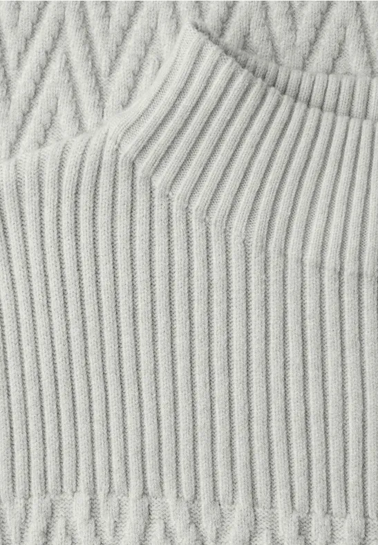 Sweter z mieszanką struktur pelican grey mel.