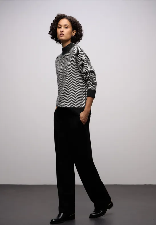 Pull Jacquard Turtleneck Black