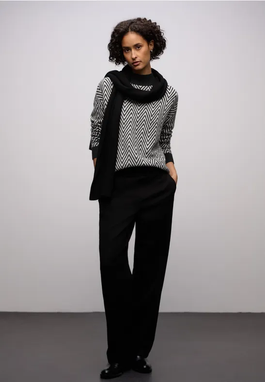 Pull Jacquard Turtleneck Black