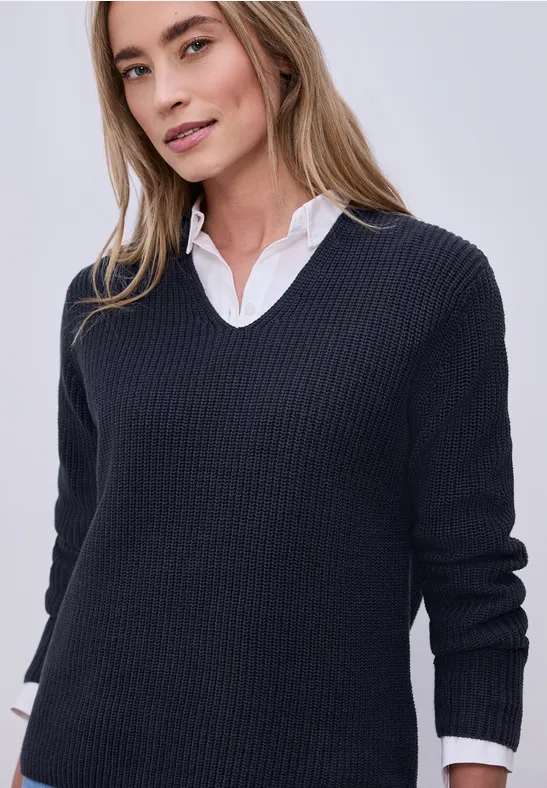 Pull-over en couleur unie shadowed navy