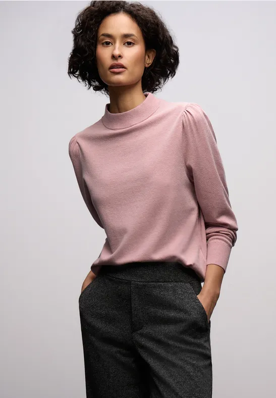 Kuscheliger Basic Pullover powder pink mel.