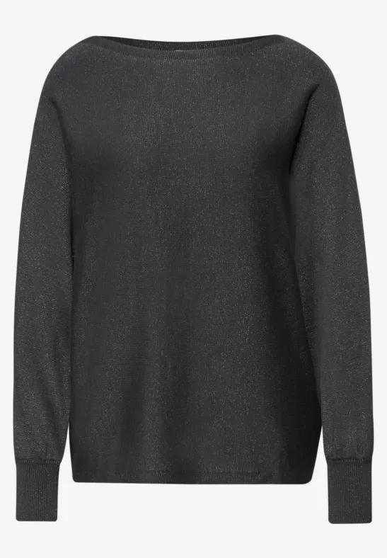 Glitzernder Dolman Pullover gravel grey mel.
