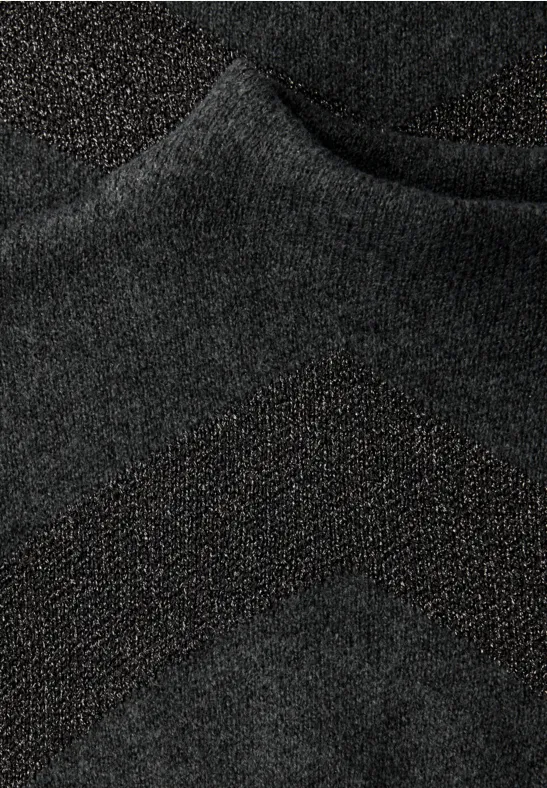 Trui met glitterjacquard gravel grey mel.