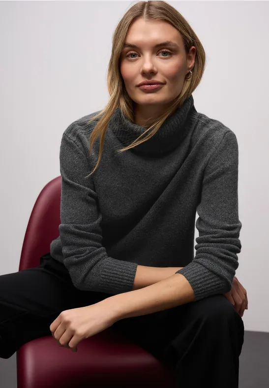 Softer Rollkragenpullover gravel grey mel.