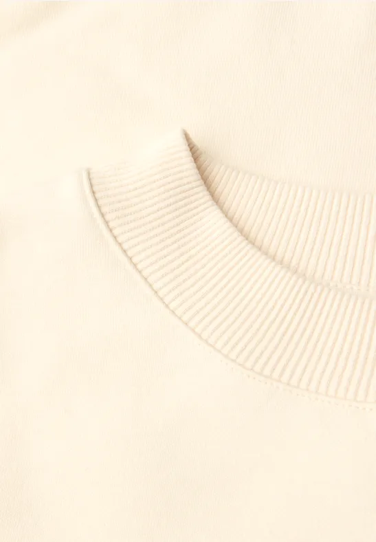 Sweater met print soft beige