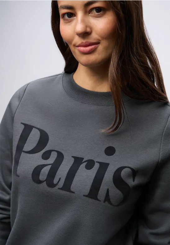 Sweatshirt mit Print gravel grey