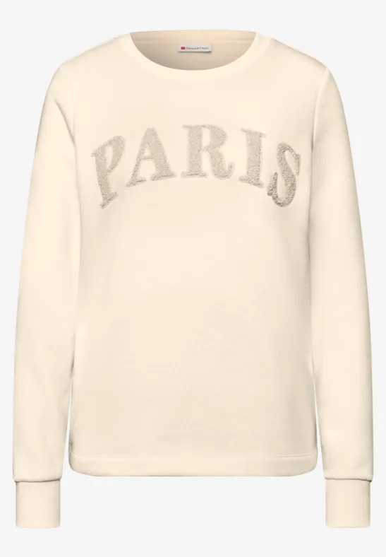 Sweatshirt met tekst soft beige