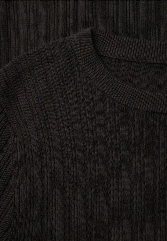 Pullover mit Rippstruktur darkest brown