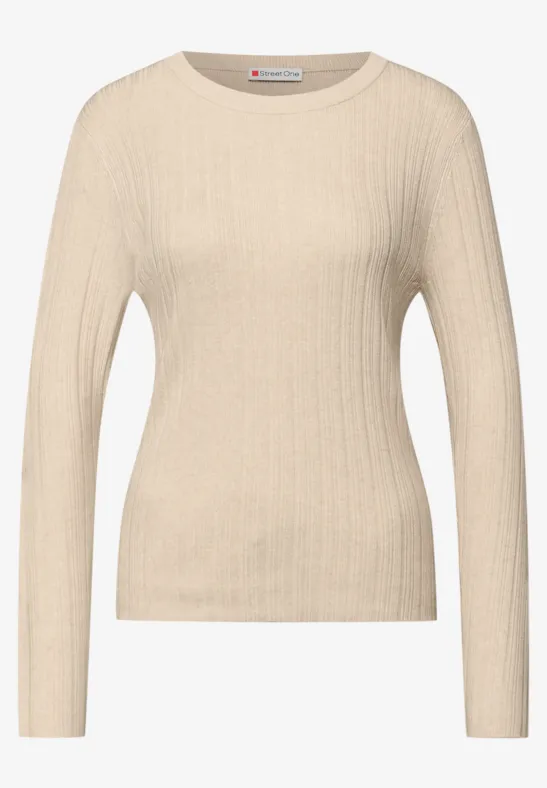 Pullover mit Rippstruktur cotton beige mel.