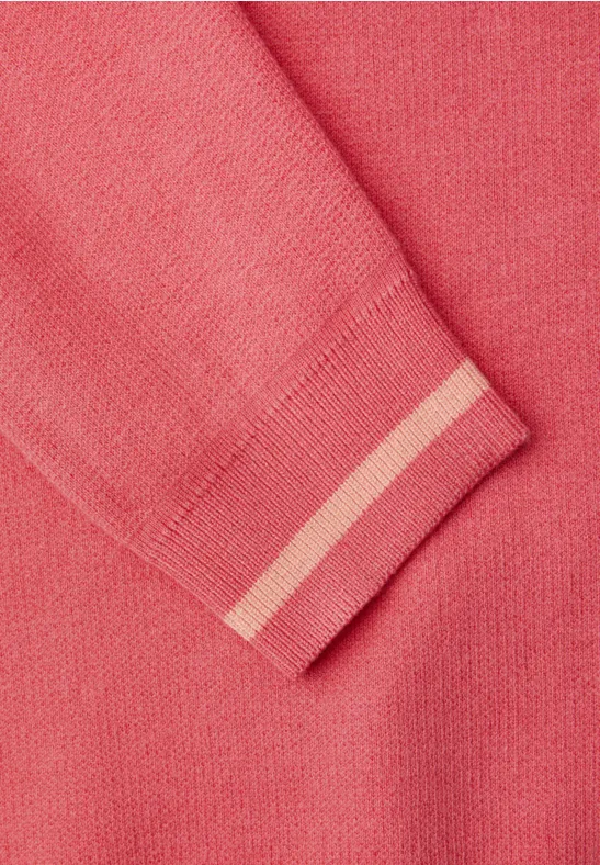 Pullover mit Kontrastdetails striking coral
