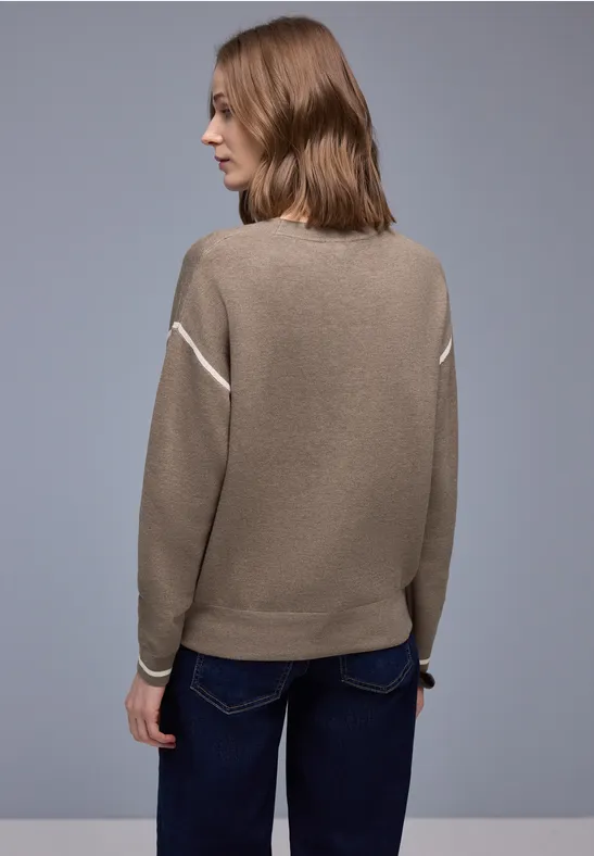 Pullover mit Kontrastdetails light terra mocha mel.