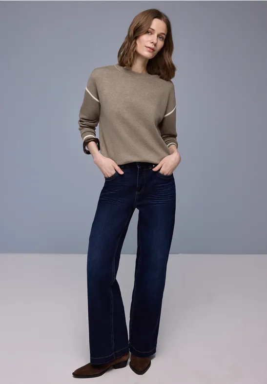 Pullover mit Kontrastdetails light terra mocha mel.