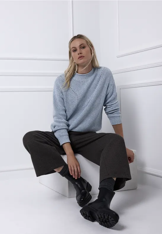 Pull-over Mouline frosted blue