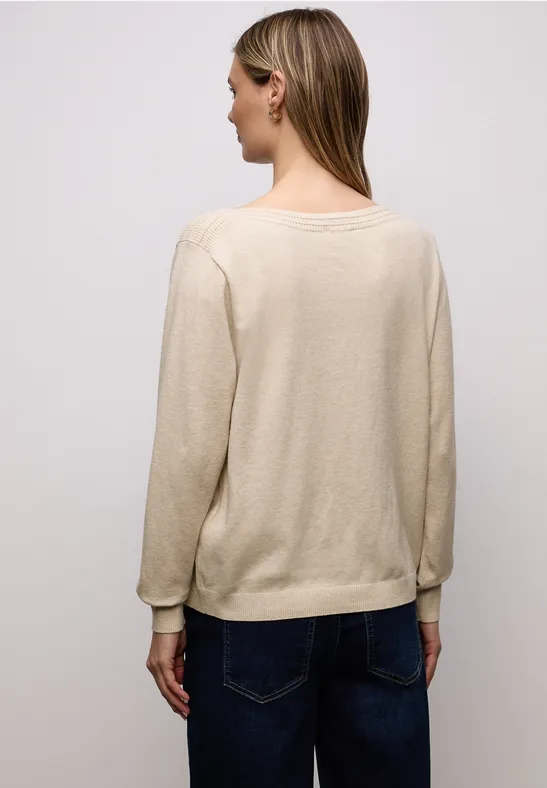 Pull-over basique U-Boot cotton beige mel.