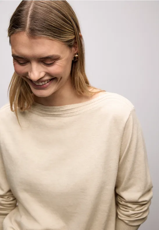 Pull-over basique U-Boot cotton beige mel.