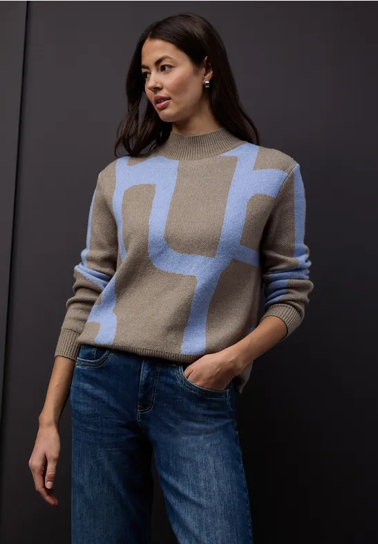 Pull jacquard light terra mocha mel.