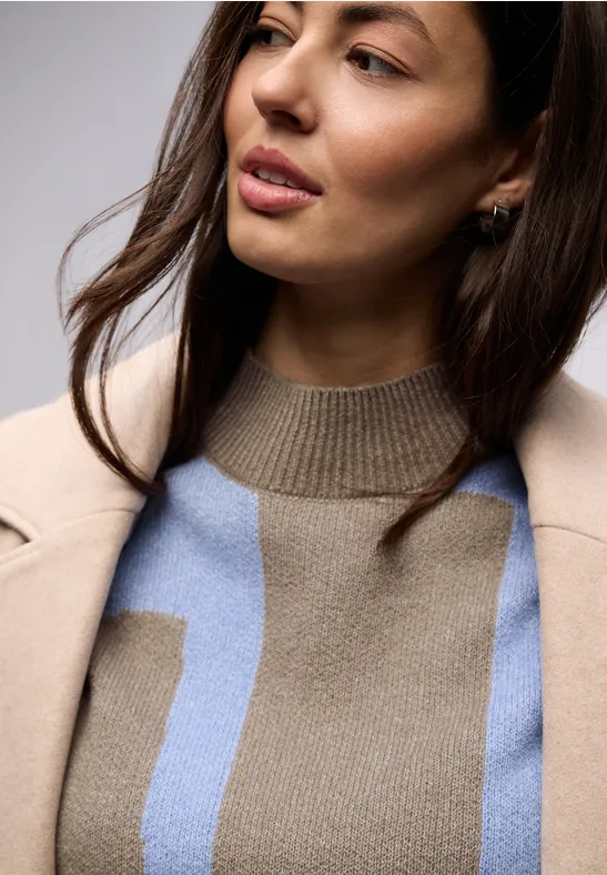 Pull jacquard light terra mocha mel.