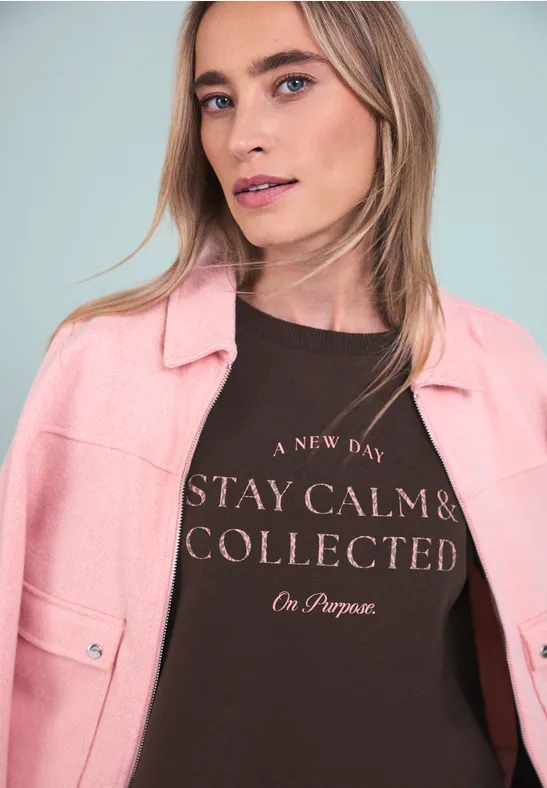 Sweatshirt met kunstwerk molten earth