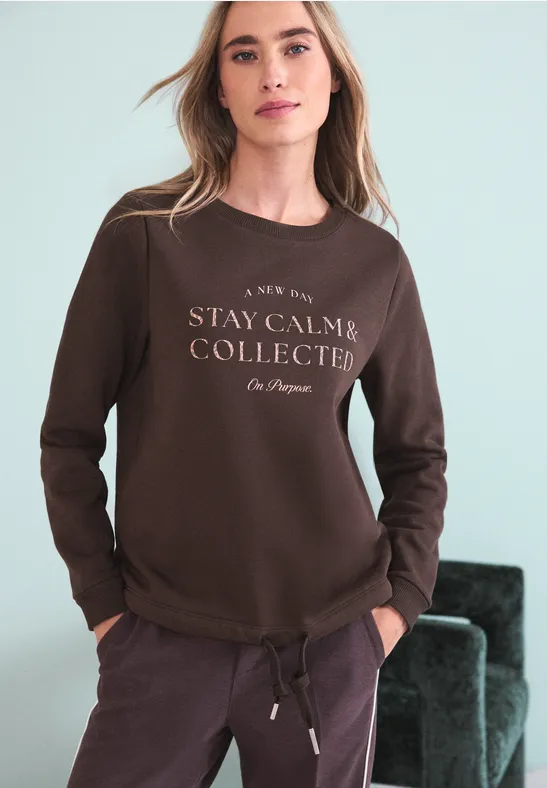 Sweatshirt met kunstwerk molten earth