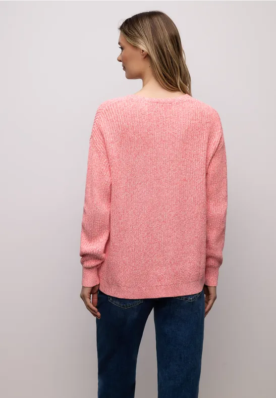 Mouliné Pullover striking coral