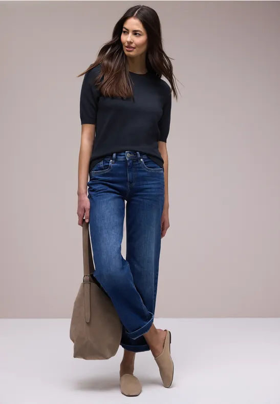 Pullover in Unifarbe shadowed navy