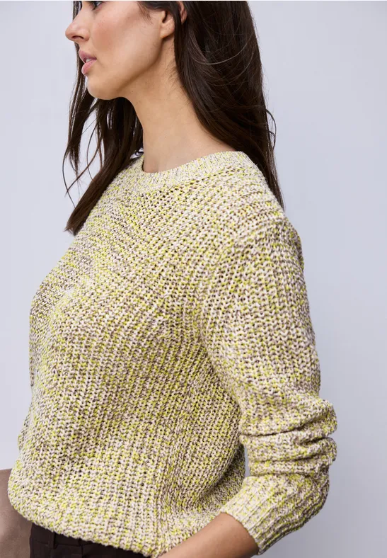 Grobstrickpullover cotton beige