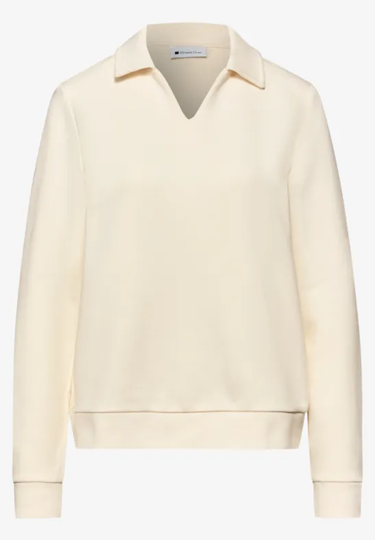 Sweatshirt mit Kragen soft beige