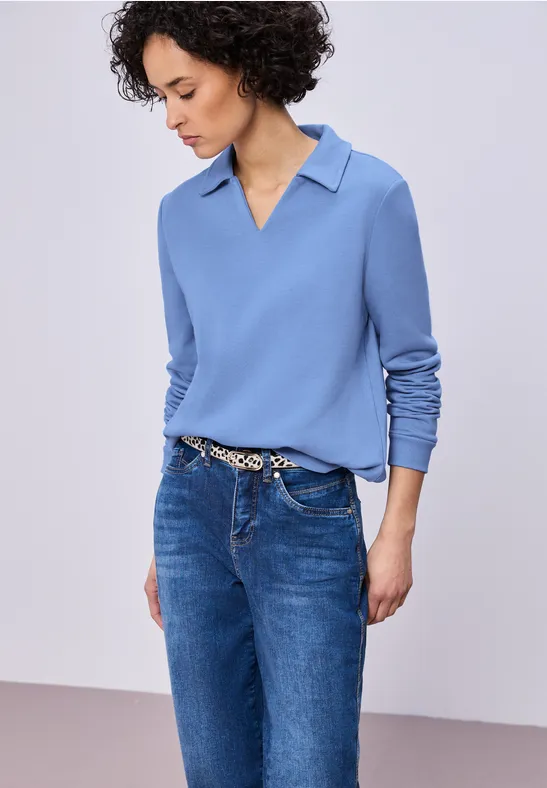 Sweatshirt mit Kragen bonnet blue