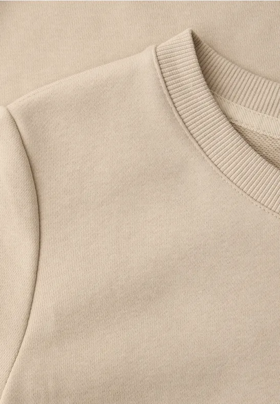 Basic sweatshirt cotton beige